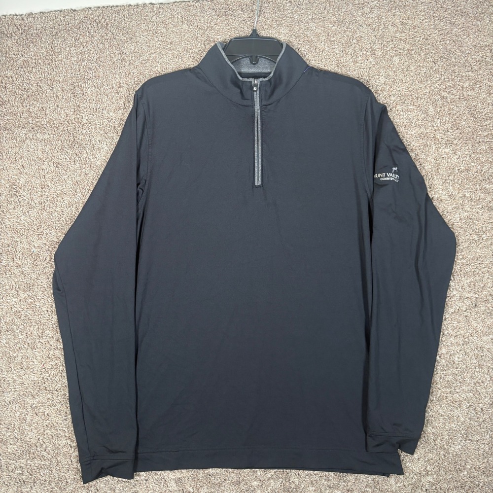 FootJoy Mens Black Quarter Zip Pullover Jacket‎ Golf Performance Stretch